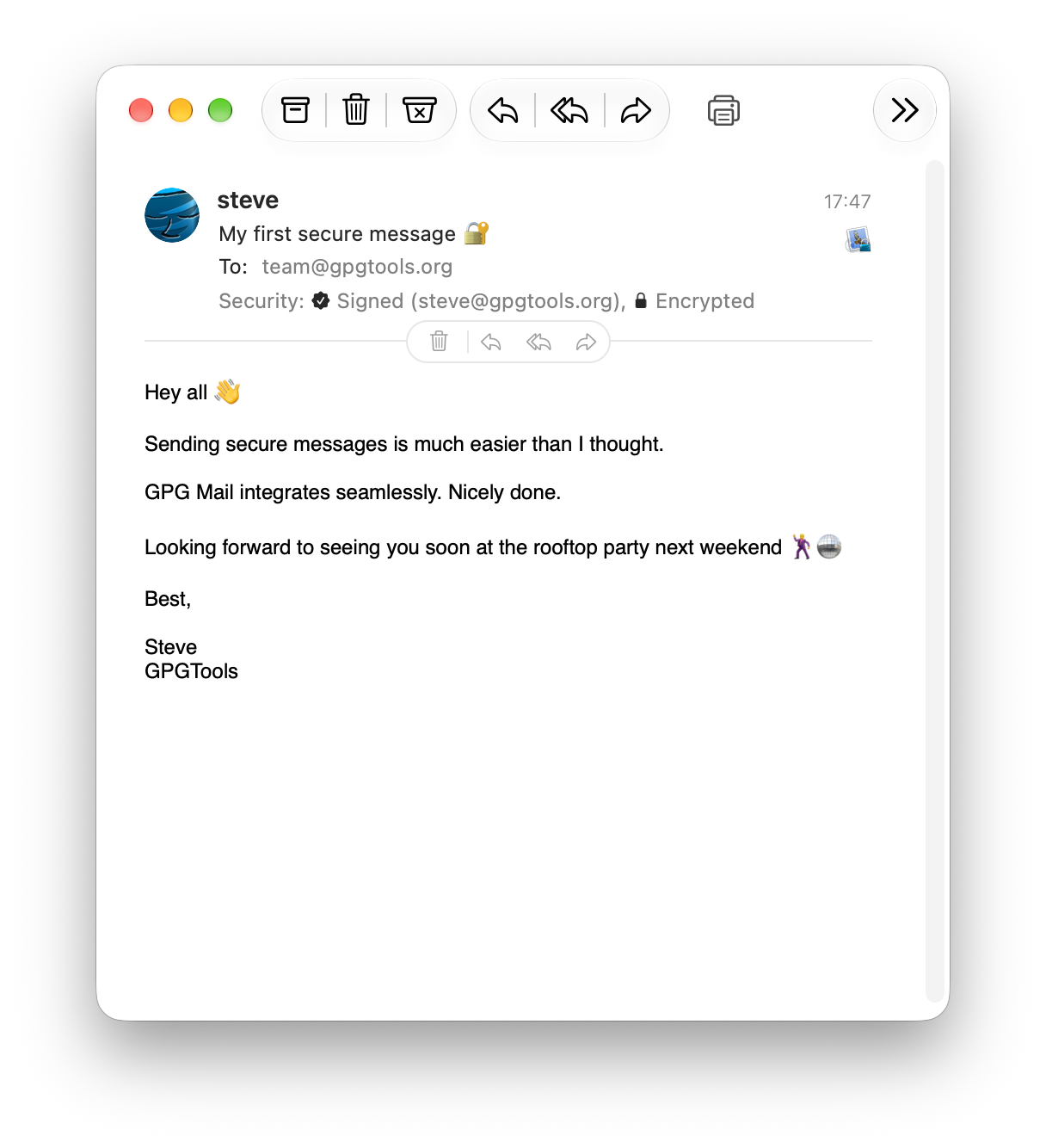 Read a signed and encrypted email with GPG Mail on macOS Golden Gate