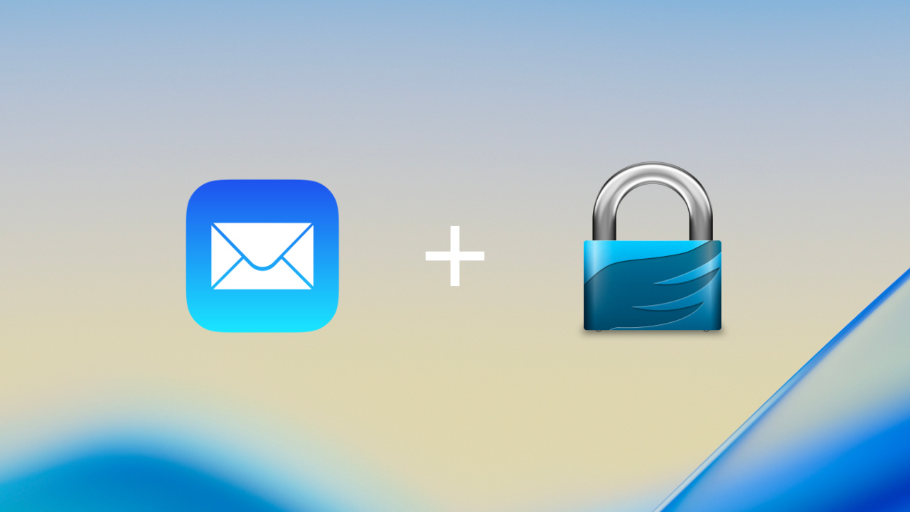 Mail and GPG Suite logo on macOS Sonoma background